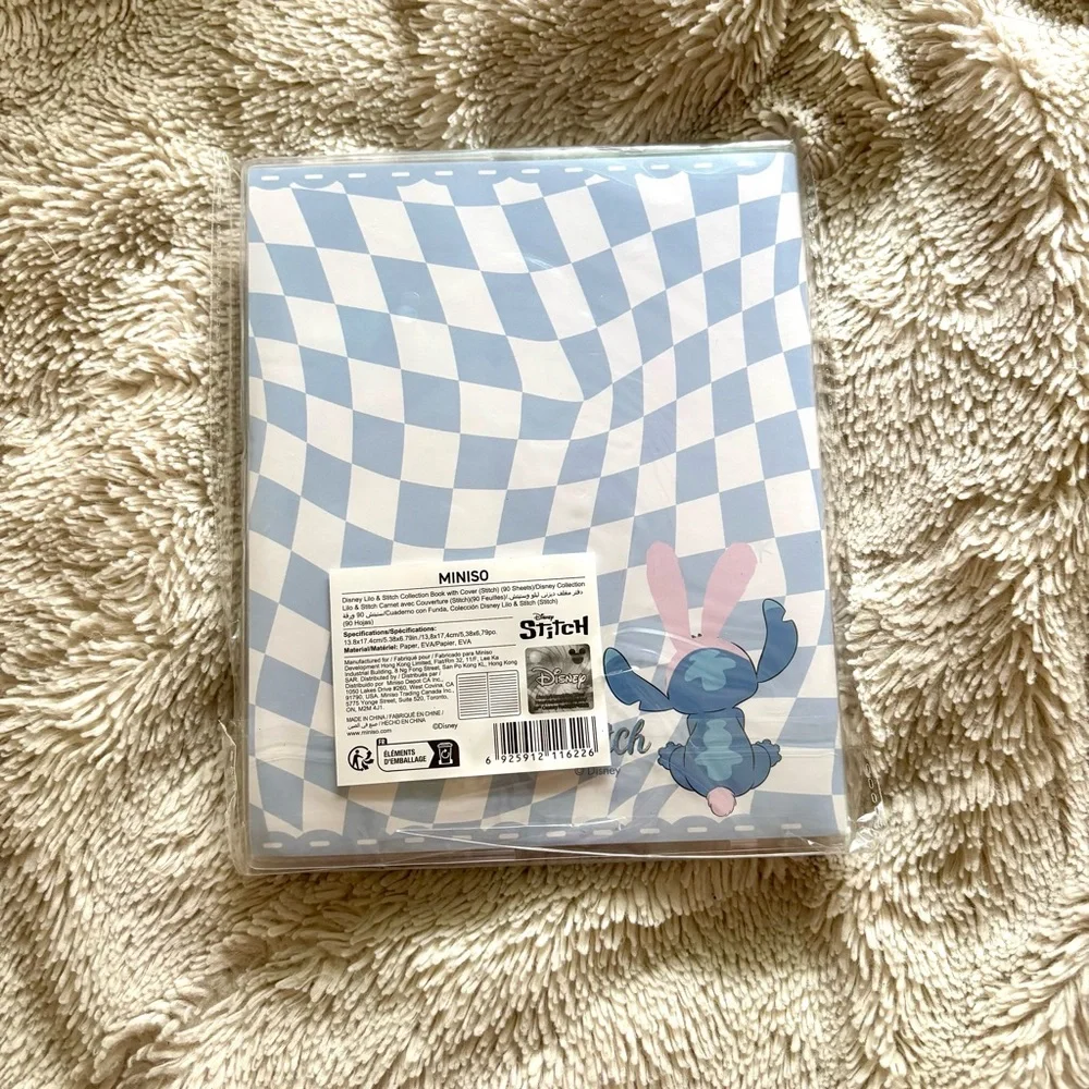 New Disney's Lilo & Stitch Miniso Notebook with Cover Stitch Pink & Blue